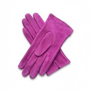 Women’s Suede Leather Gloves Size 7 Fuchsia Minimalist Luxe Cold Weather